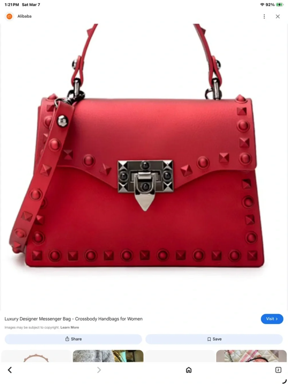 Gorgeous Red vegan leather bag - Picture 3 of 3
